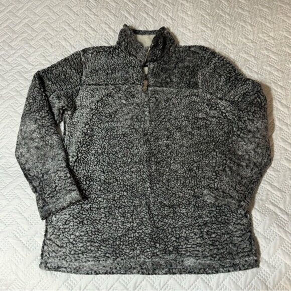 Grizzly Sherpa Adult Medium 1/4 Quarter Zip Fuzzy Warm Long Sleeve Sweater Shirt - Picture 3 of 8